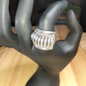 Vintage Southwestern Sterling 'CORN ROWS' Ring 8